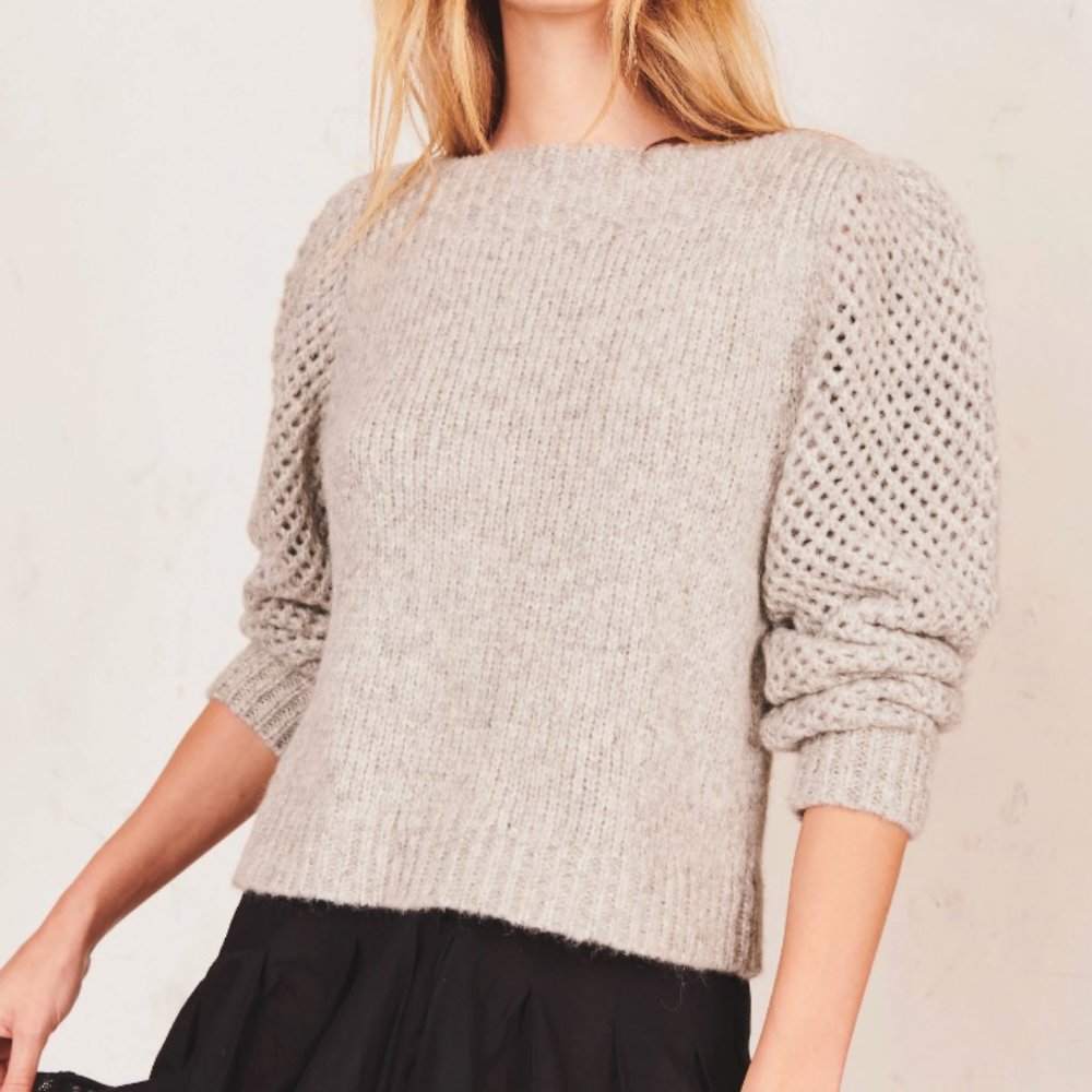 LOVESHACKFANCY Rosie Pullover, Grey